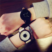 2018 Leather Black Watch Women Vogue Quartz-Watch Brand Clock Sport Men Business Wristwatch Couple Lovers Watches Womens #F 2024 - buy cheap