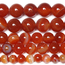 6-20mm Round Red Banded Agates Beads Onyx Natural Stone Beads For Jewelry Making beads Necklace 15'' DIY Beads Bracelets Trinket 2024 - buy cheap