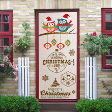 Pegatina de puerta de rama de Navidad para sala de estar, papel tapiz 3D de árbol de Año Nuevo, decoración del hogar, Mural autoadhesivo de PVC, 77x200cm 2024 - compra barato
