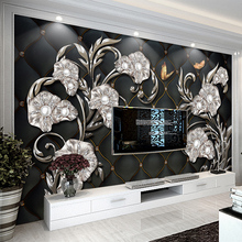 European Style Luxury Wallpaper 3D Stereo Flower Jewelry Photo Mural High Quality Hotel Living Room Background Wall Home Decor 2024 - buy cheap