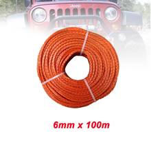 Free Shipping 6MM x 100M High Quality 12 Strand UHMWPE Rope Towing Rope Winch Line For ATV UTV SUV 4X4 4WD OFF-ROAD 2024 - buy cheap