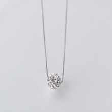 MloveAcc-collares de plata de ley 925 para mujer, colgantes de bola de circonia cúbica transparente con diamantes de imitación, joyería 2024 - compra barato