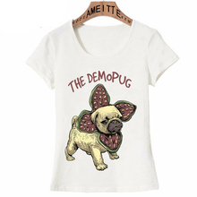Забавная женская уличная футболка с коротким рукавом и принтом мопса, милые футболки с коротким рукавом и принтом щенка 2024 - купить недорого