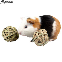 Sqinans Pet Toy Single and Double Cords Grass Interactive Ball Toy For Hamster Guinea Pig Pet Chewing Toys Natural Rabbit Snacks 2024 - buy cheap