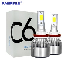 PAMPSEE 2Pcs Car Lights Bulbs LED H4 H7 9003 HB2 H11 LED H1 H3 H8 H9 880 9005 9006 H13 9004 9007 Auto Headlights 72W COB 6000K 2024 - buy cheap