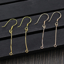 1 pair Fashion 100% 925 Sterling Silver Earring Hook With Tassel Connector Gold Earbobs Hooks Women DIY Jewelry Making Finding 2024 - buy cheap