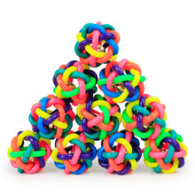 Brinquedo de plástico colorido para animais de estimação, bola de som para brincadeira de cachorros e gatos, com som de arco-íris e diversão para animais de estimação 2024 - compre barato
