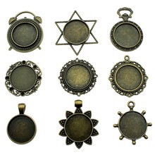 10pcs Fit 20mm Glass Cabochon Antique Bronze Cabochon Base Setting Blank Charms Pendant For Jewelry Making 2024 - buy cheap