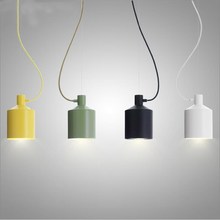 Striking minimalist Modern Simple Small Colorful Silo Pendant Lamp Lights Restaurant Bar Counter Hanging Lamp Light Dining Room 2024 - buy cheap
