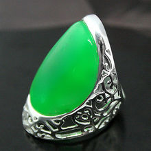 Free shipping 27X33mm Genuine Solid 925 Sterling Green  Ring Size 7/8/9/10 5.29 2024 - buy cheap