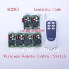 Receptor e transmissor de 220v, 1 canais, 315/433mhz, código de aprendizagem, rádio, sem fio, controle remoto, sistema interruptor, 6 transmissores 2026 - compre barato