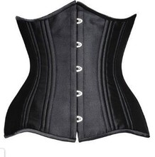 High Quality Plus Size S-6XL Women Leather Black Lace Up Body Shaper Sexy Underbust Black Steel Boned Corset Bustier 2024 - buy cheap