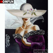 HOMFUN Full Square/Round Drill 5D DIY Diamond Painting "Purple beauty" Embroidery Cross Stitch 5D Home Decor A14216 2024 - buy cheap