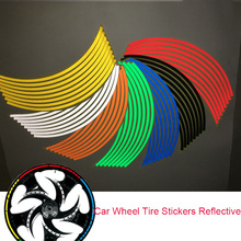 16Pcs 18" Reflective Strips Motorcycle Car Wheel Tire Stickers Reflective Rim Tape Bicycle Auto Decals Car Sticker 2024 - buy cheap