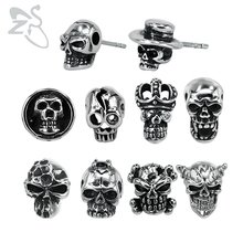 ZS Stainless Steel Skull Shape Stud Earring Unisex Rock Punk Earrings For Men Jewelry Vintage Ear Studs Hip Hop pendientes Gifts 2024 - buy cheap