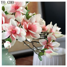 YO CHO [81cm 3 color] (3pcs/Lot) Large Decorative Flower Artificial Silk Magnolia Flowers For Wedding Party Hotel Christmas home 2024 - buy cheap