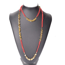 Miasol Handmade Designer Double Wrap Glass Seedbeads Beaded Golden Fringe Chain Long  Women Winter Necklace For Women Gifts 2024 - buy cheap