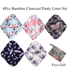 [simfamily] 5+1 Daily Use panty liner sets Reusable Bamboo Charcoal menstrual sanitary pads Stay Dry Super Absorption Healthy 2024 - buy cheap