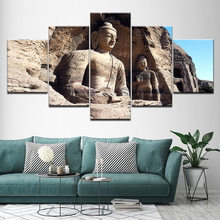 Cuadro de estatua de Buda para decoración de sala de estar, lienzo Modular enmarcado, arte moderno impreso, imagen de pared, obra de arte, 5 paneles 2024 - compra barato