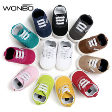 WONBO Band Новое поступление, детские мокасины, детские первые ходунки, Детская парусиновая обувь с мягкой нескользящей подошвой, модная обувь для новорожденных 2024 - купить недорого