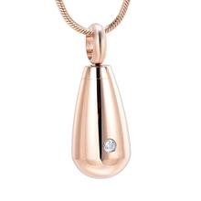 JJ003 Inlay Clear Zircon Teardrop Memorial Urn Necklace For Ashes-Stainless Steel Cremation Jewelry For Human/Pet Keepsake Gift 2024 - buy cheap