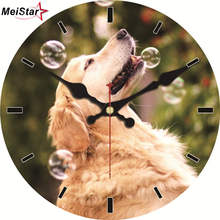 MEISTAR Golden Retriever Design Clocks Silent Living Study Garden Kitchen Room Home Decor Watches Large Art Wall Clocks 2024 - buy cheap