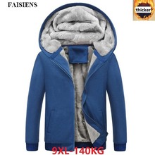 Parkas Com Capuz de Lã quente Camisolas Dos Homens Hoodies Jaquetas Grossas Tamanho Grande Mais Grande 7XL 8XL 9XL Inverno Outono Camisola Outwear 2024 - compre barato