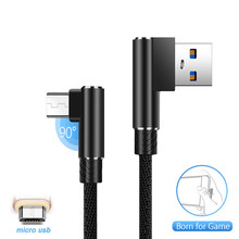 Cable Micro Usb de ángulo recto, Cable de 90 grados, para Android, Xiaomi Redmi Note 4x, 5a, S2, Nokia 6, 3,1 2024 - compra barato
