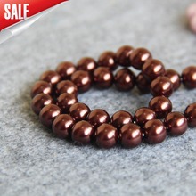 2021 New 8mm Brown Shell Pearl Beads SeaShell DIY Gift For Women Girl Loose Beads Fashion Jewelry Making Design 15inch Wholesale 2024 - buy cheap