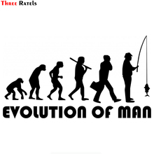 Three Ratels TZ-1276 12*21.4cm 1-4 Pieces Evolution Of Man Fisherman Car Sticker Funny Car Stickers Decals 2024 - buy cheap