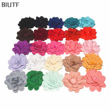 100pcs/lot 9.0cm Beautiful Artificial Burlap Flower Hemp Floral Pearl Centered Girl Dress Headwear Accessories TH231 2024 - buy cheap