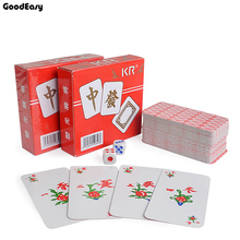 KR Paper Mahjong игральные карты набор с 2 кубиками и мешочек из фланелета китайские традиционные классические карточные игры семейная настольная игра 2024 - купить недорого