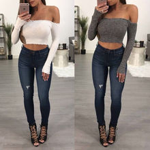 Women Ladies Fashion Casual T Shirt Off Shoulder Long Sleeve Solid T Shirt Tees Top Party Clubwear 2024 - buy cheap