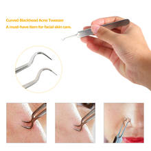 Bend Curved Blackhead Acne Clip Tweezer Stainless Steel Pimple Comedone Remover Extractor Facial Skin Cleaning Tool 2024 - buy cheap