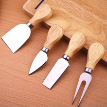 4 Uds. De cuchillos de queso, esparcidor, rallador de mantequilla, conjunto de tenedor y cuchillo de madera de acero inoxidable, conjunto de accesorios para Cocina 2024 - compra barato