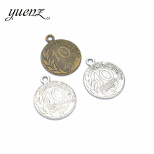 YuenZ-colgantes de moneda de color plata antigua, accesorio de aleación de Metal de 10 piezas, para fabricación de joyas de collar, 23x19mm, J137 2024 - compra barato