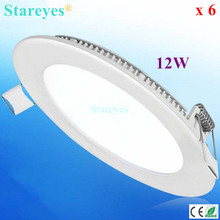 Free shipping 6 pcs Round led panel light 12W 980LM AC90-265V 2835 SMD droplight lamp downlight ceiling light lighting 2024 - buy cheap