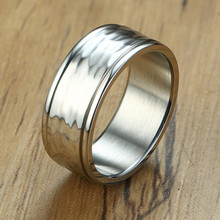 ZORCVENS-Anillo de boda de acero inoxidable para hombre, sortija con acabado martillado único, 8mm, venta al por mayor 2024 - compra barato