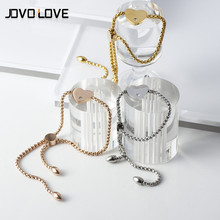 Trendy Stainless Steel Flower Adjustable Bracelet Female Rose Gold Color CZ Heart Charm Bangle Bracelets For Women Jewelry Gift 2024 - buy cheap