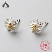 2018 Hot Sale 925 Sterling Silver Sun Flower Earrings Cute Small Daisy Earrings for Women Fashion Jewelry  Gifts 2024 - buy cheap