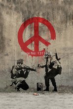 Banksy-Póster de Arte de La Paz, lienzo de Graffiti, paño de tela, decoración del hogar 2024 - compra barato