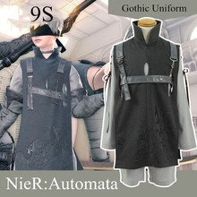 Anime! Jogo nier: automata 9s gótico uniforme cosplay traje moda halloween carnaval roupa personalizado tamanho frete grátis 2024 - compre barato