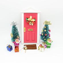 Кукольный домик, миниатюрная Рождественская елка, Санта-Клаус, доска с надписью «Merry Christmas», рождественские вечерние украшения, набор игрушек, 1/12 2024 - купить недорого