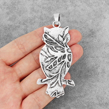 2PCS Antique Large Tone Owl Nighthawk Leaf Charms Pendants for Necklace Making Jewelry Findings 80x38mm 2024 - buy cheap