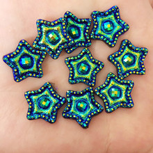 Black DIY 40PCS 16mm AB Resin shiny Star Flatback Rhinestone Scrapbook Crafts  applique SF124*2 2024 - buy cheap