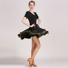 Disfraz de baile para niñas, vestido latino de práctica corta de Salsa Cha/Rumba/Samba, negro, morado y rojo 2024 - compra barato