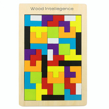 Baby Wooden Tetris Puzzles Toys Colorful Tangram Jigsaw Puzzle Board wood Kids Children Magination Intellectual Educational Toys 2024 - buy cheap