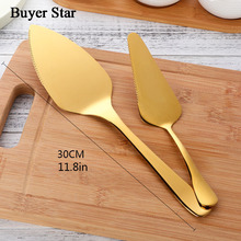 Buyer Star Cake Server Stainless Steel Knives Rainbow Color Flatware Sharp Pie Cutter For Dinner 11.8-Inch Dinnerware Set 2024 - buy cheap