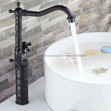 Black Oil Rubbed Brass Bathroom Basin Faucet Double Handle Swivel Spout Vessel Sink Mixer Tap Bnf021 2024 - buy cheap