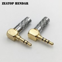 Conector de Audio de ángulo recto, conector de fibra de carbono para reparación de bricolaje, auriculares, Conector de soldadura, chapado en oro, 3 y 4 polos, 5 uds., 3,5mm 2024 - compra barato